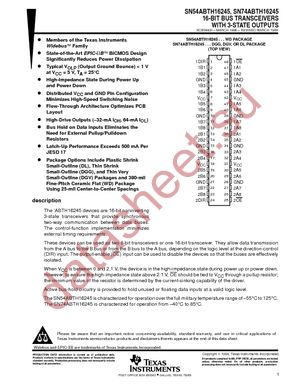 74ABTH16245DGVRE4 datasheet  